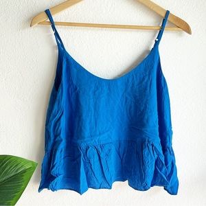 TopShop Blue Light Weight Cropped Tank Top sz 6